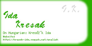 ida kresak business card